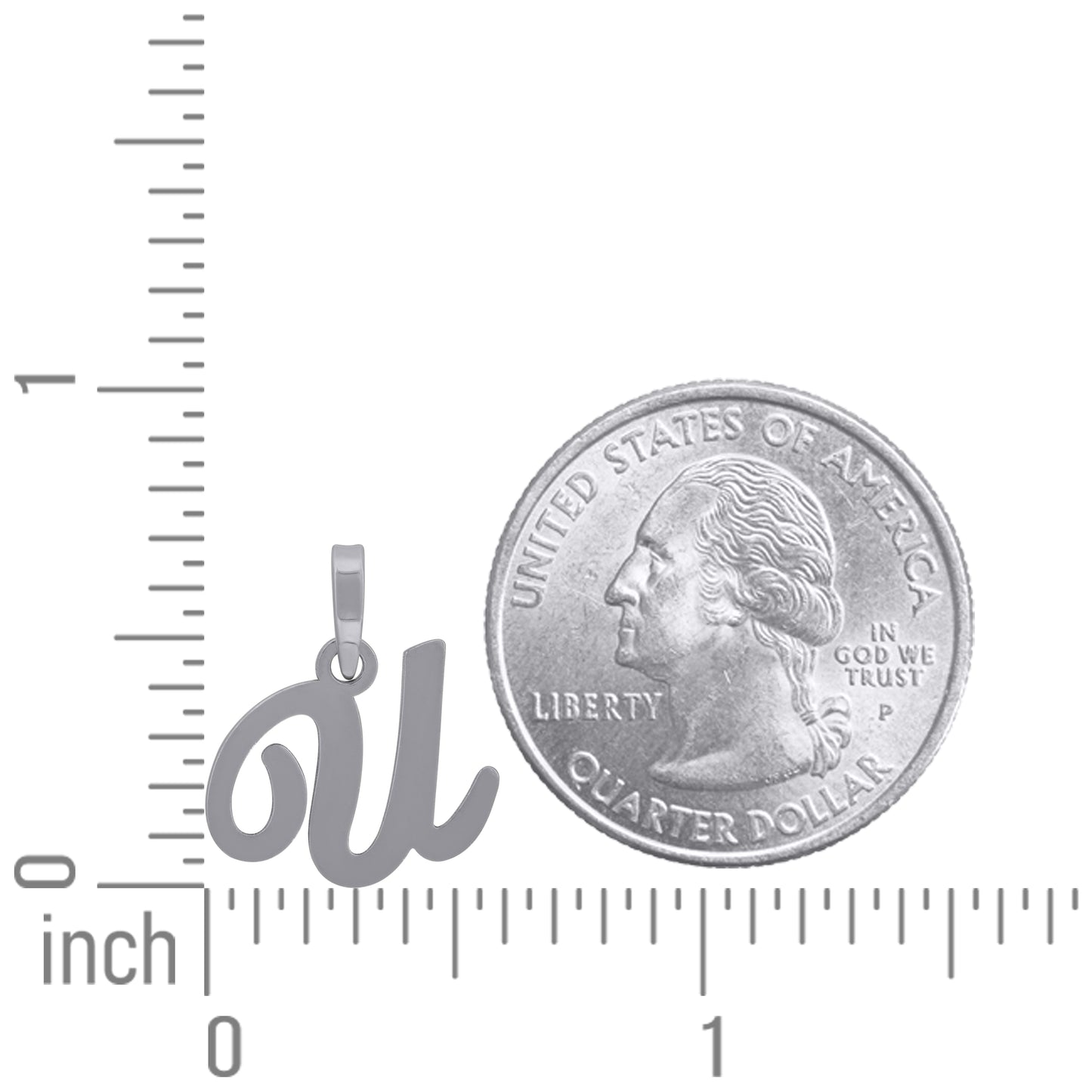 925 Sterling Silver "U" Initial Pendant