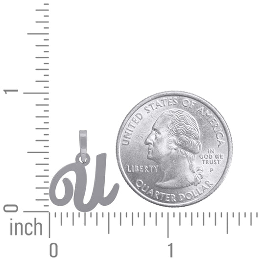 925 Sterling Silver "U" Initial Pendant