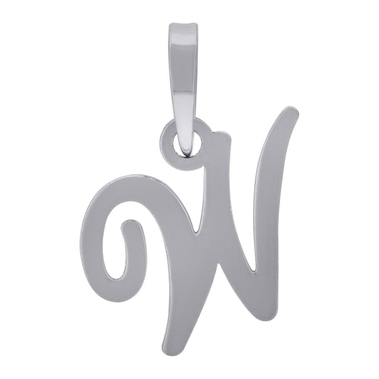 925 Sterling Silver "W" Initial Pendant