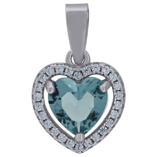 925 Sterling Silver Cz Heart Pendant