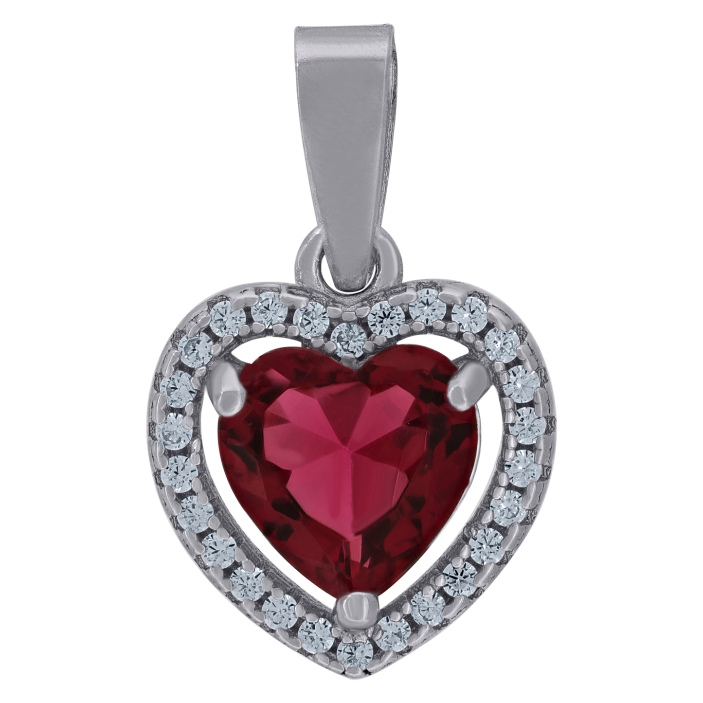 925 Sterling Silver Cz Heart Pendant