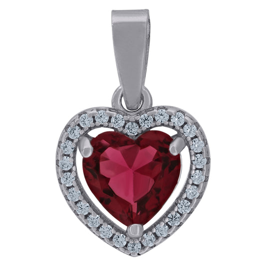 925 Sterling Silver Cz Heart Pendant