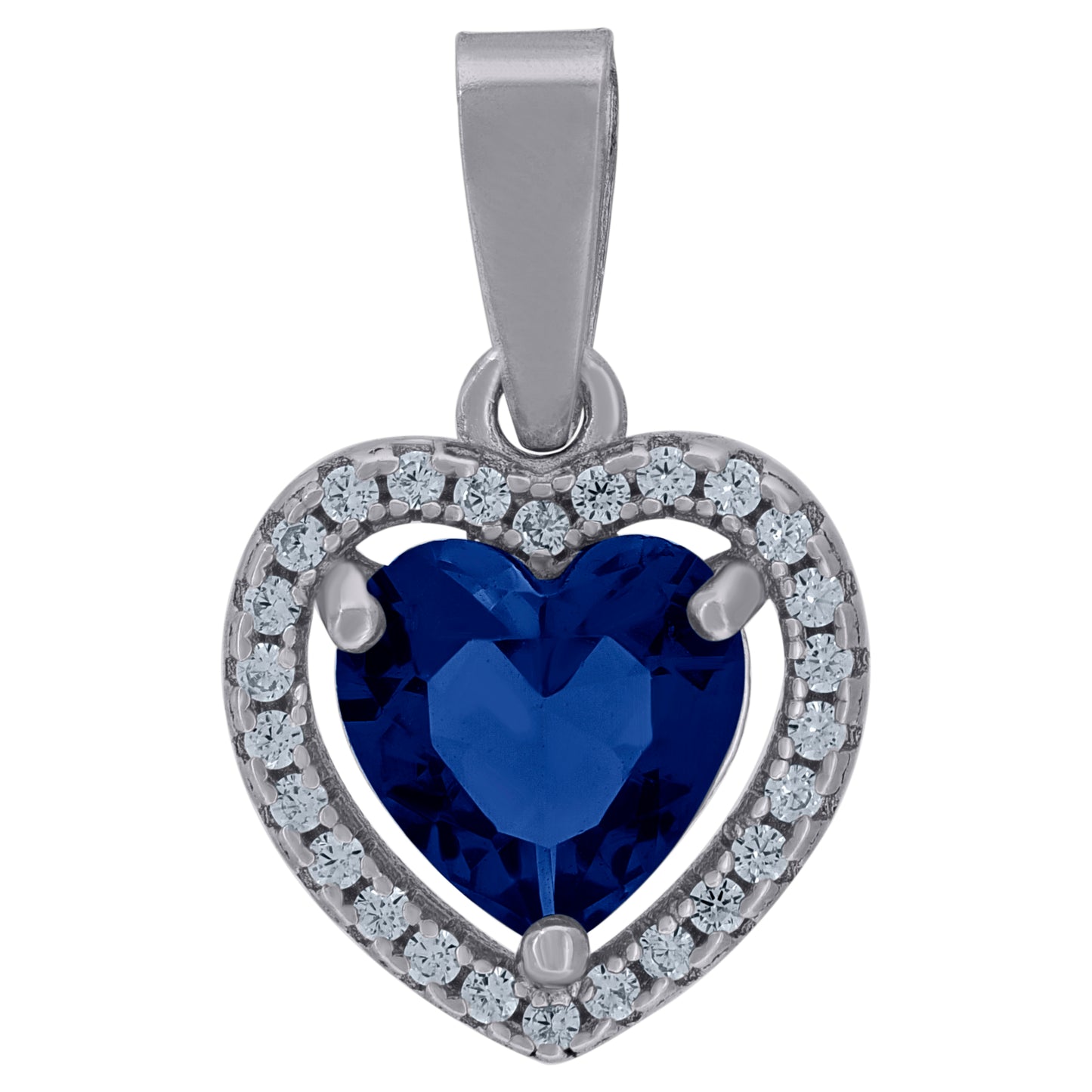 925 Sterling Silver Cz Heart Pendant