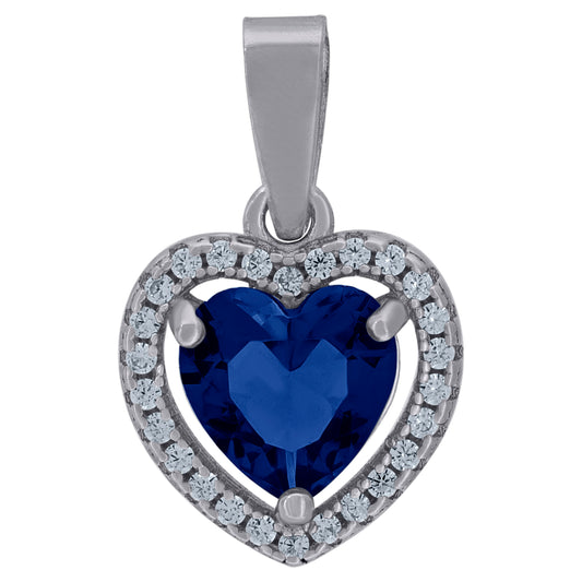 925 Sterling Silver Cz Heart Pendant