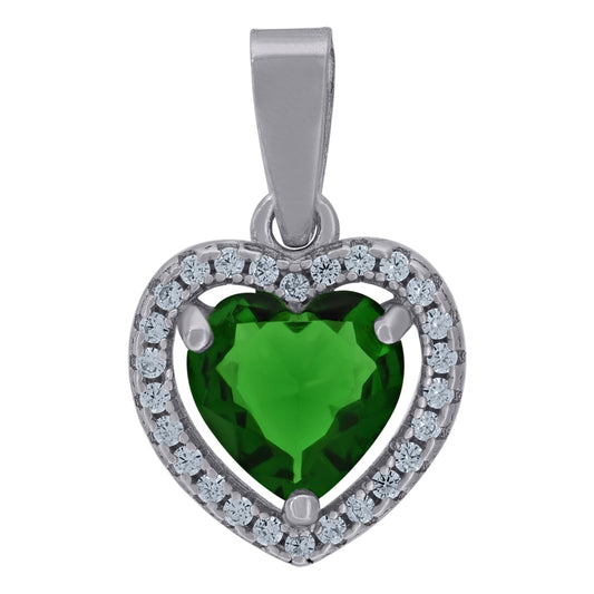 925 Sterling Silver Cz Heart Pendant
