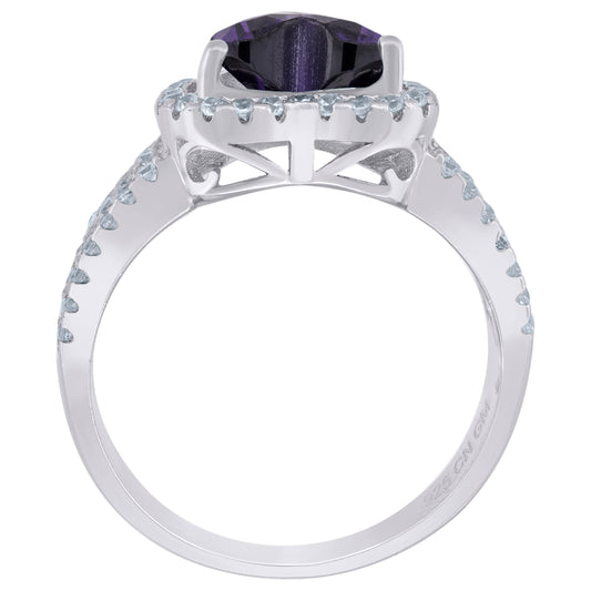 925 Sterling Silver Cz Heart Ring Sz6