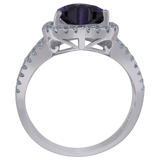 925 Sterling Silver Cz Heart Ring Sz6