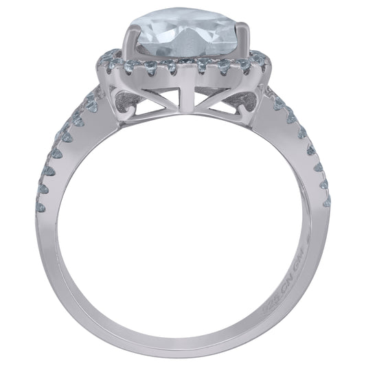 925 Sterling Silver Cz Heart Ring Sz6