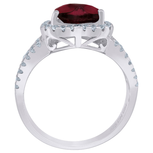 925 Sterling Silver Cz Heart Ring Sz6