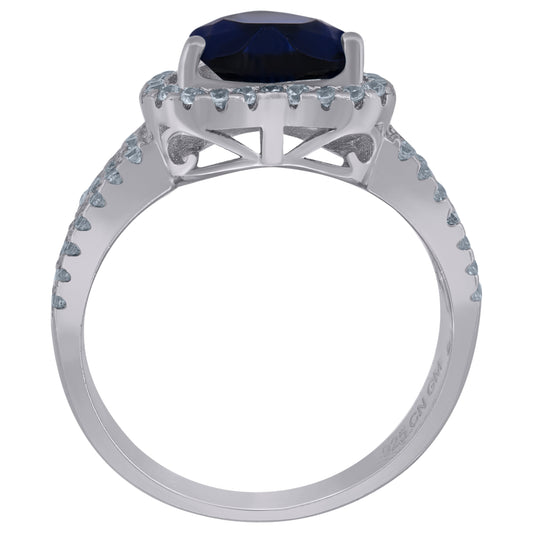 925 Sterling Silver Cz Heart Ring Sz6