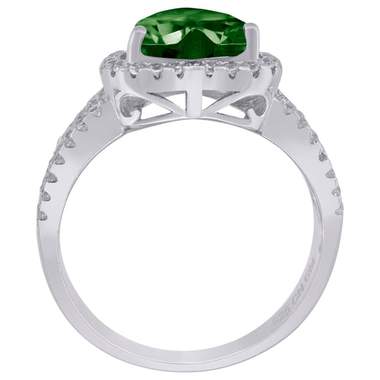 925 Sterling Silver Cz Heart Ring Sz6