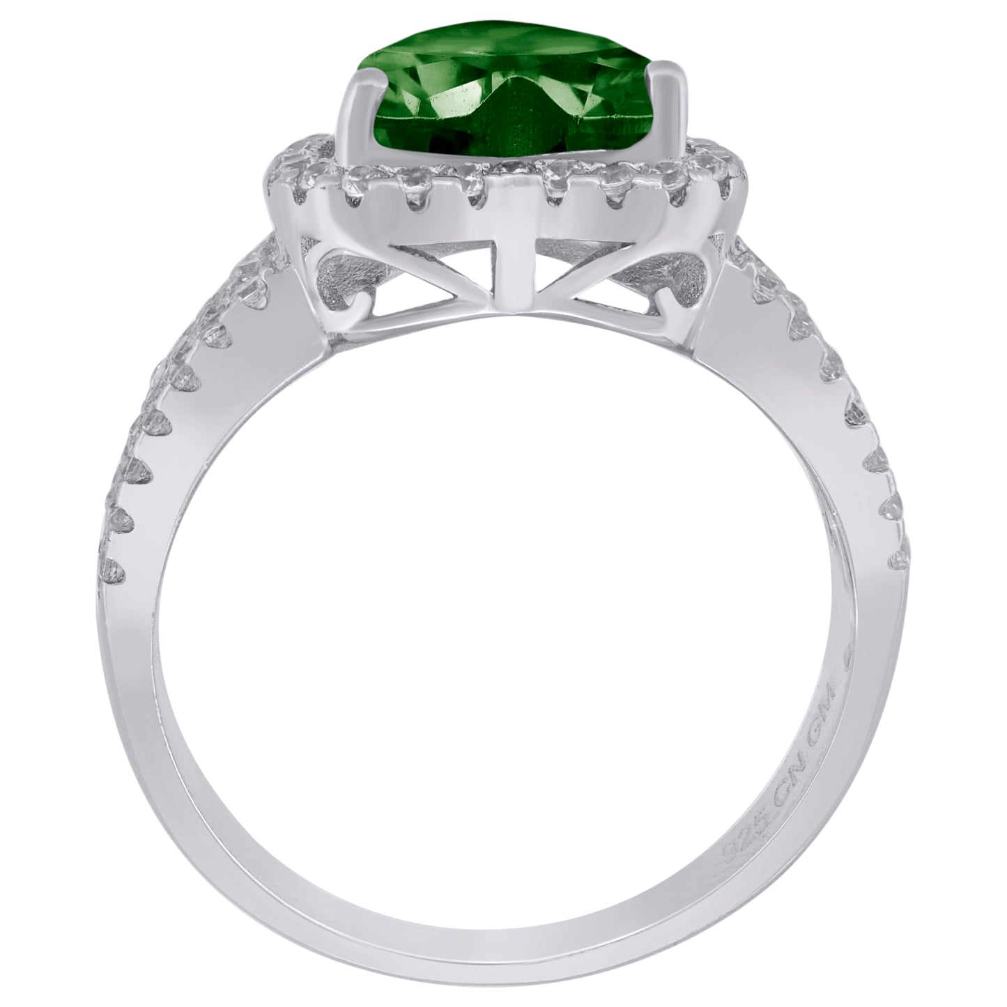925 Sterling Silver Cz Heart Ring Sz6