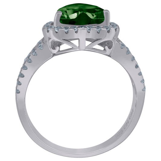 925 Sterling Silver Cz Heart Ring Sz6
