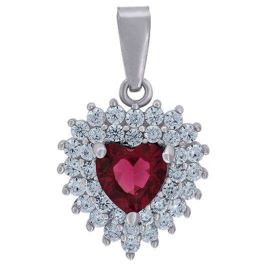 925 Sterling Silver Cz Heart Pendant