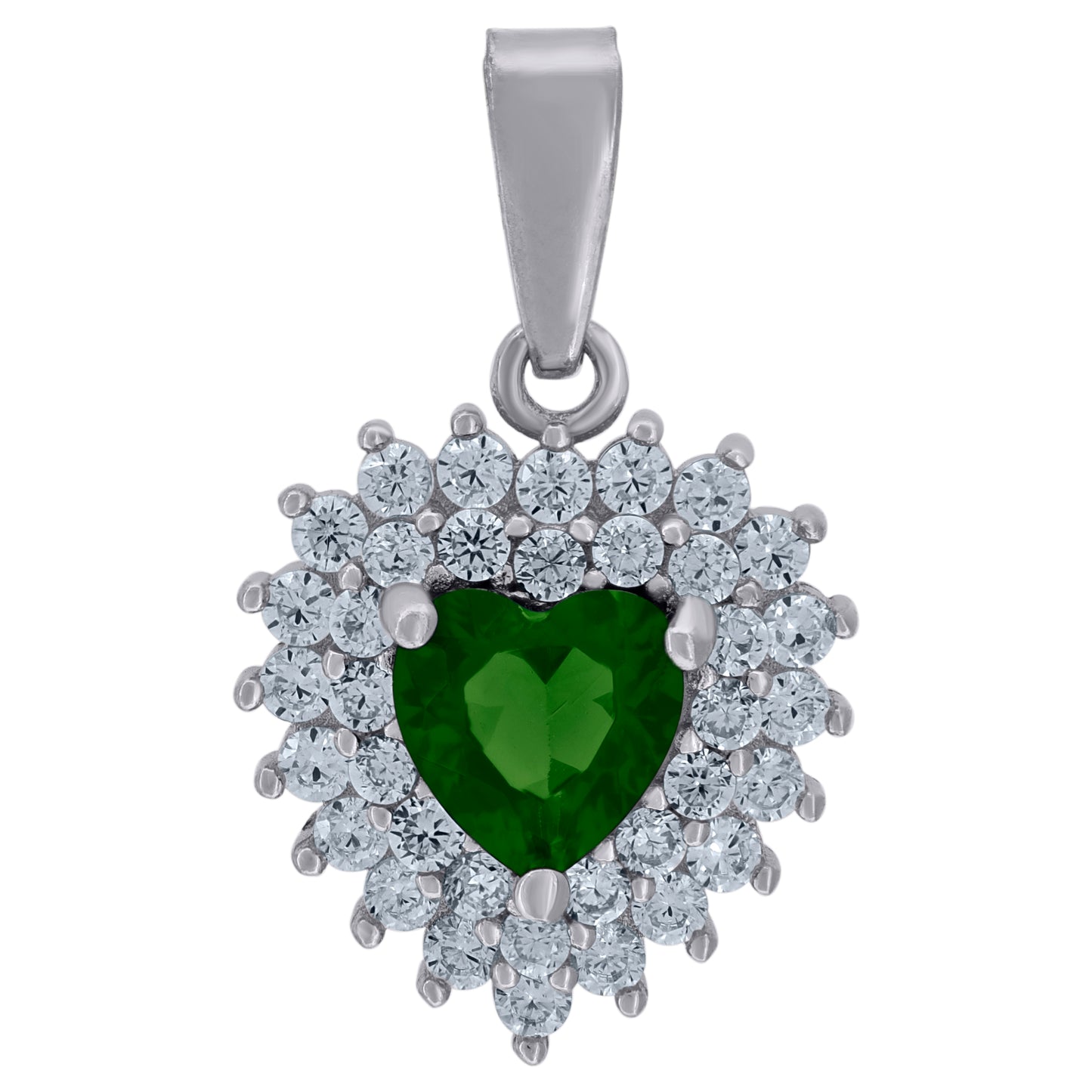925 Sterling Silver Cz Heart Pendant