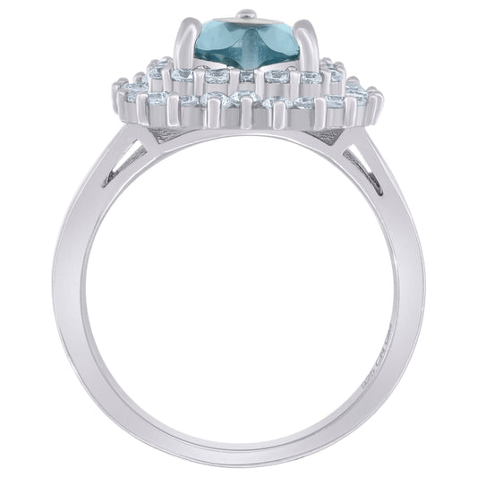 925 Sterling Silver Cz Heart Ring Sz6