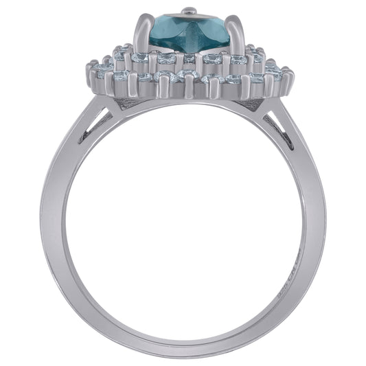 925 Sterling Silver Cz Heart Ring Sz6