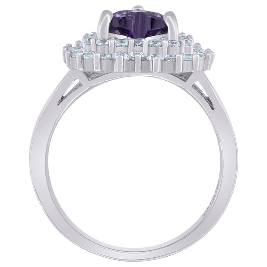 925 Sterling Silver Cz Heart Ring Sz6