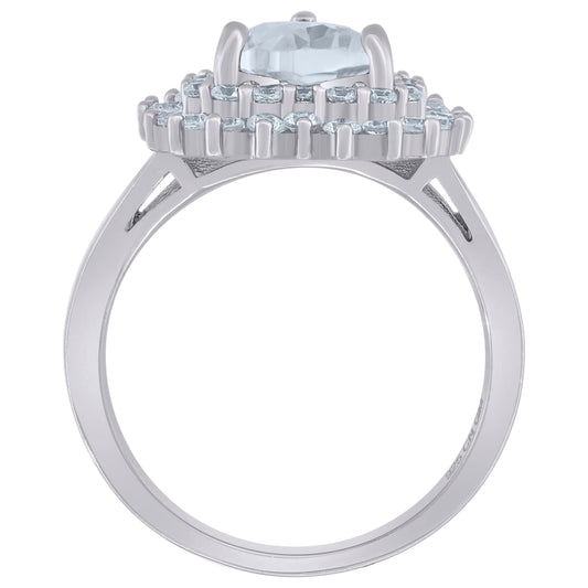 925 Sterling Silver Cz Heart Ring Sz6