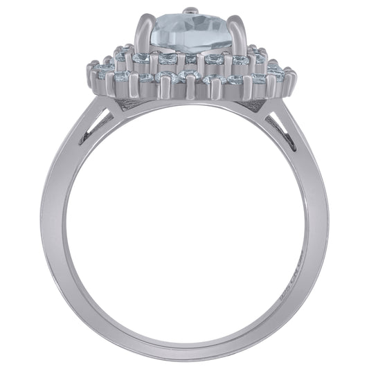 925 Sterling Silver Cz Heart Ring Sz6