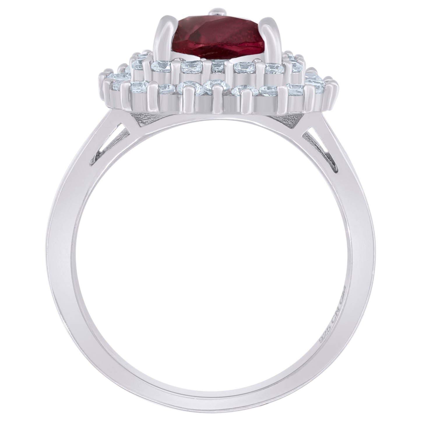 925 Sterling Silver Cz Heart Ring Sz6