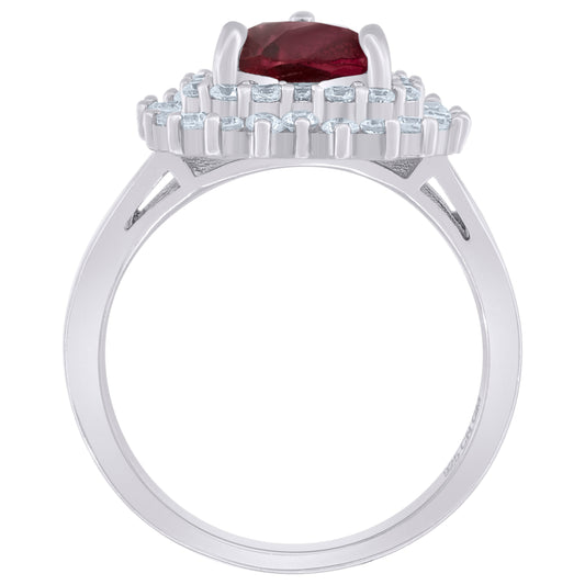 925 Sterling Silver Cz Heart Ring Sz6