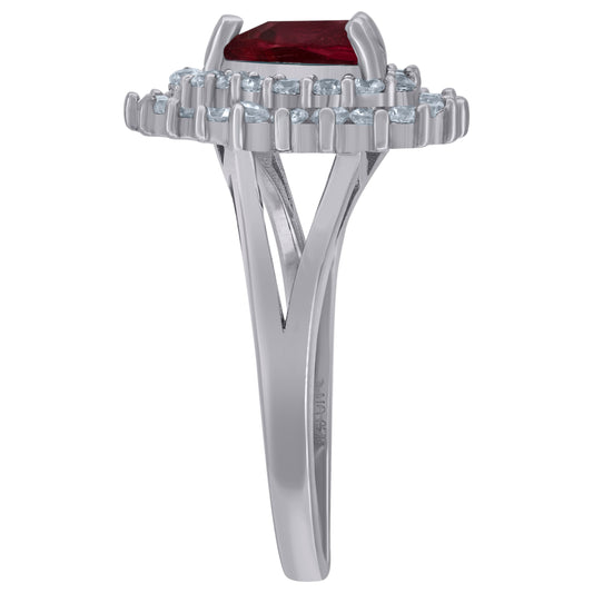925 Sterling Silver Cz Heart Ring Sz6