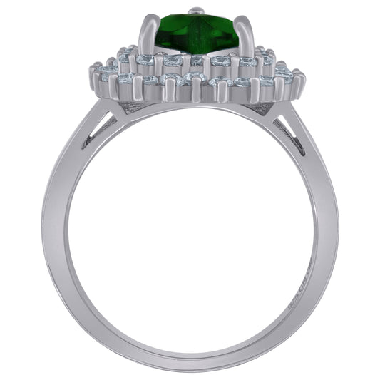 925 Sterling Silver Cz Heart Ring Sz6