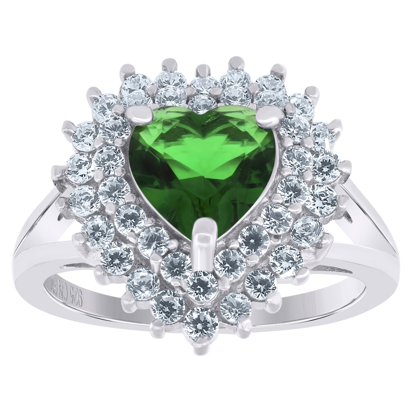 925 Sterling Silver Cz Heart Ring Sz6