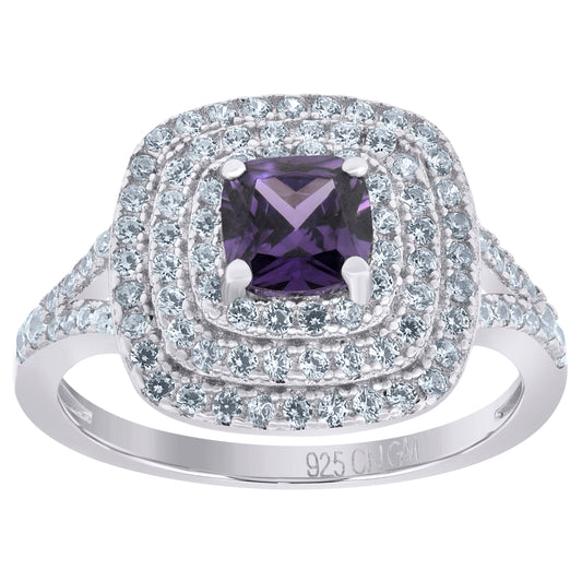 925 Sterling Silver Cz Ring Sz6