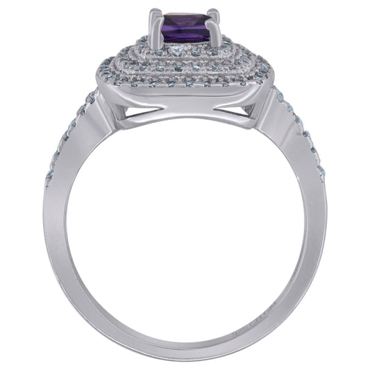 925 Sterling Silver Cz Ring Sz6