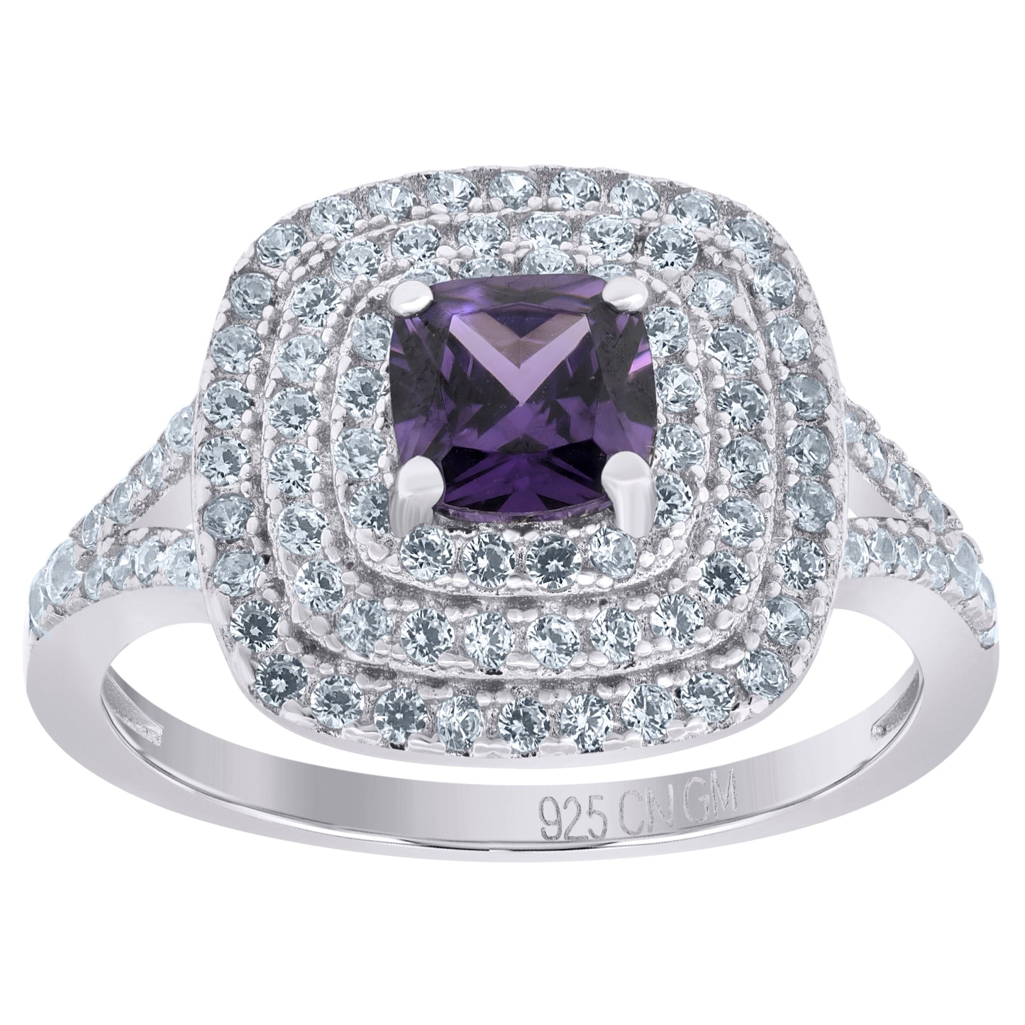 925 Sterling Silver Cz Ring Sz6