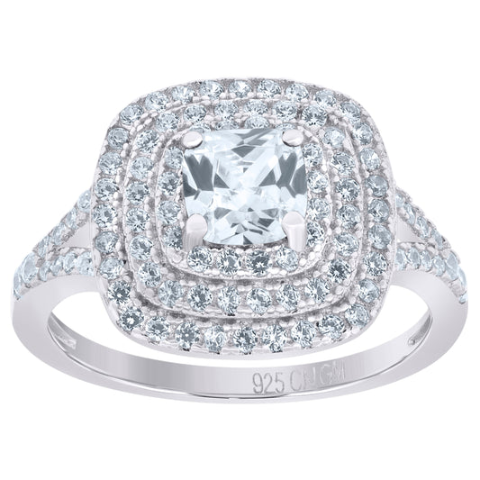 925 Sterling Silver Cz Ring Sz6