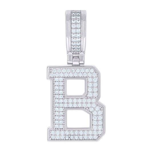 925 Sterling Silver Pendant Inital Letter "B"