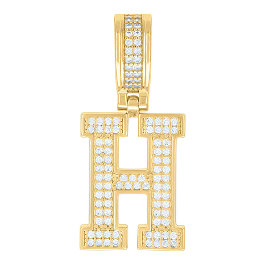925 Sterling Silver Pendant Inital Letter "H"