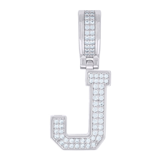 925 Sterling Silver Pendant Inital Letter "J"