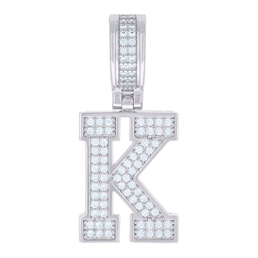 925 Sterling Silver Pendant Inital Letter "K"