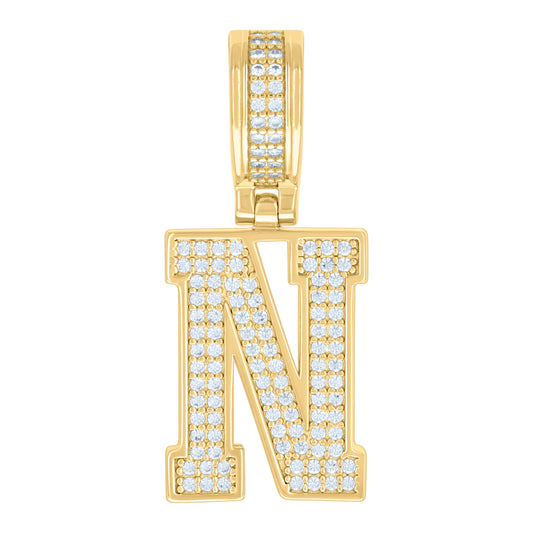 925 Sterling Silver Pendant Inital Letter "N"