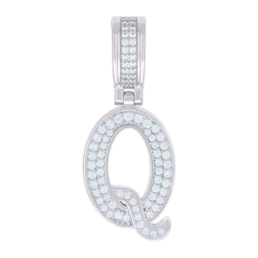 925 Sterling Silver Pendant Inital Letter "Q"