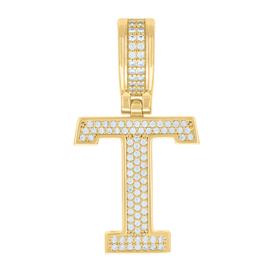 925 Sterling Silver Pendant Inital Letter "T"