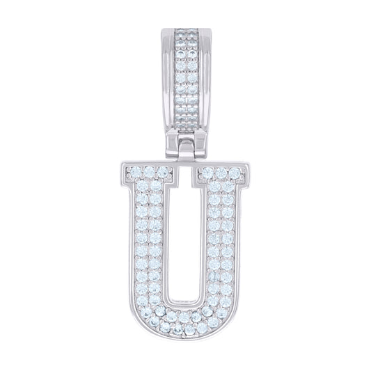 925 Sterling Silver Pendant Inital Letter "U"