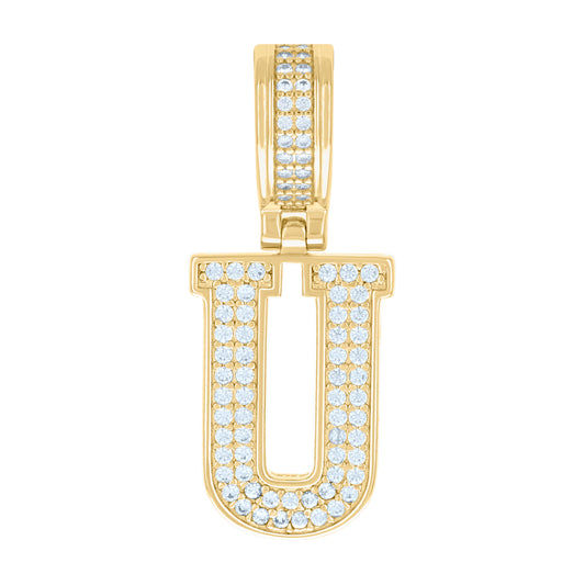 925 Sterling Silver Pendant Inital Letter "U"