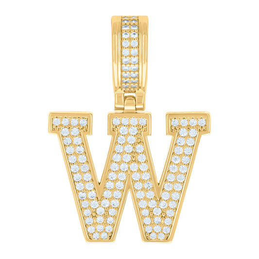 925 Sterling Silver Pendant Inital Letter "W"