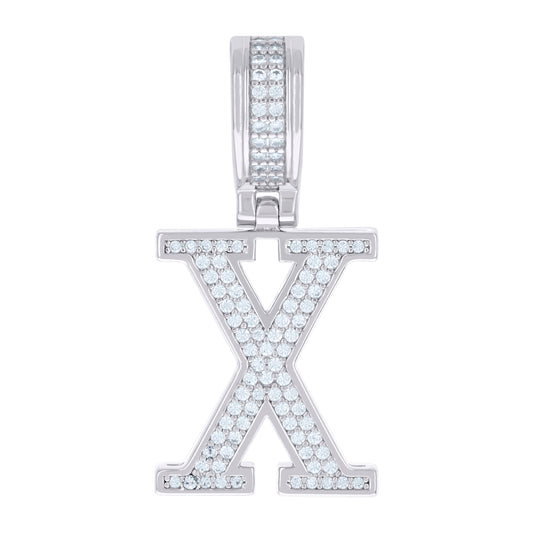 925 Sterling Silver Pendant Inital Letter "X"