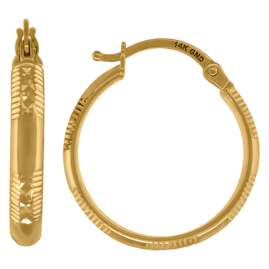 14Kt Gold Hoop Earrings 20mm