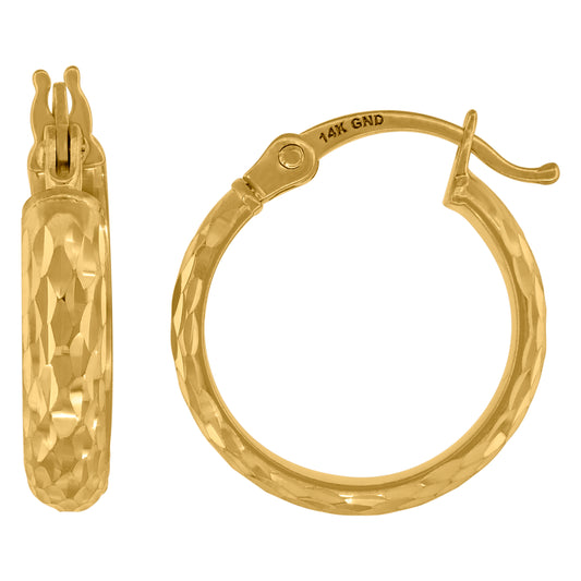 14Kt Gold Hoop Earrings 15mm