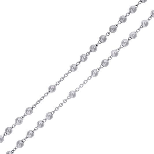 925 Sterling Silver 5mm Plain Rosary