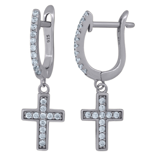 925 Sterling Silver Cz Earring