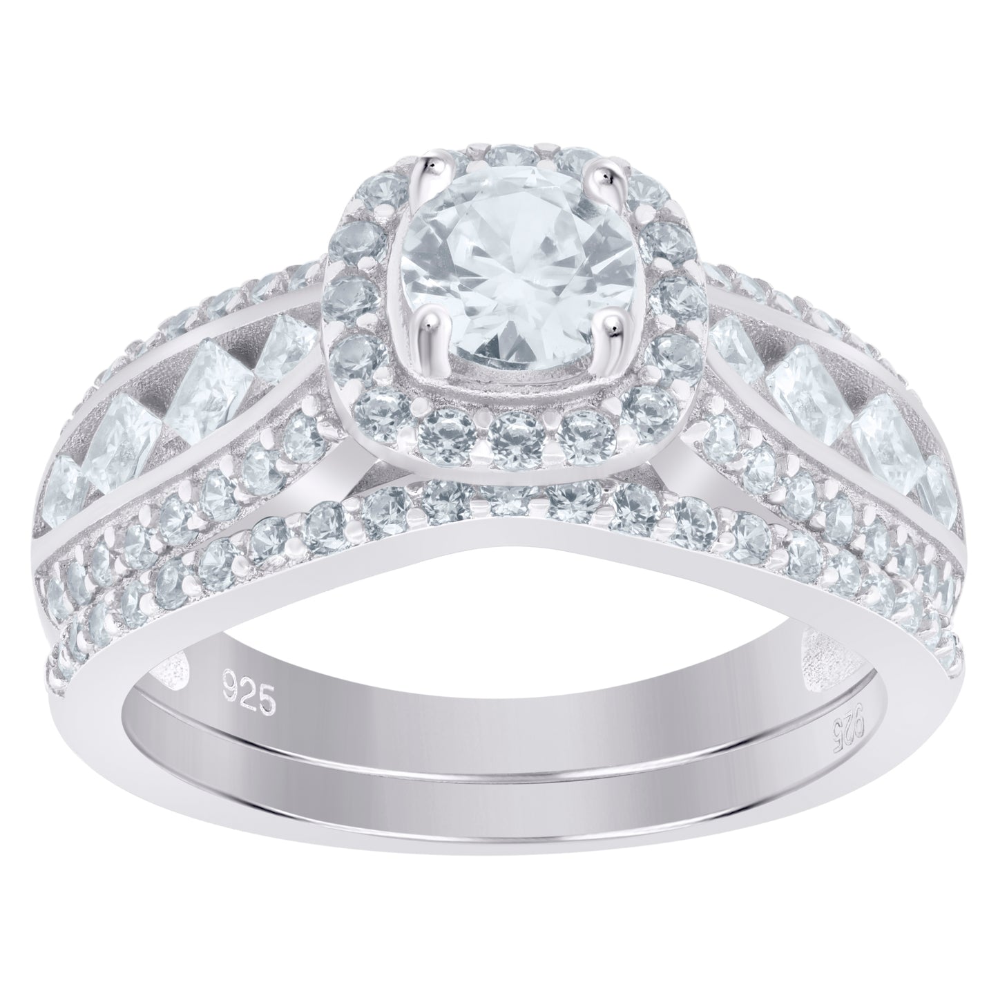 925 Sterling Silver Cz Ring S6