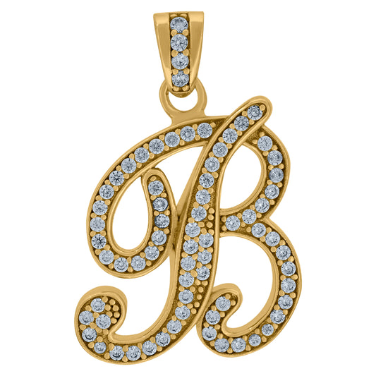 925 Sterling Silver Initial Letter "B" Pendant